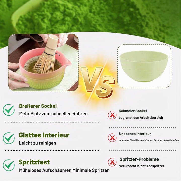 Matcha Set, 1 Matcha-Schale, 1 Matcha-Bambusbesen, 1 Messlöffel, 1 Sieb, 1 Matcha-Besenhalter, für z