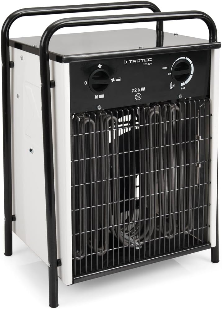 TROTEC Elektro Heizlüfter TDS 100 – Heizleistung 11 kW / 22 kW – Bauheizer Luftmenge 1.632 m³/h – He