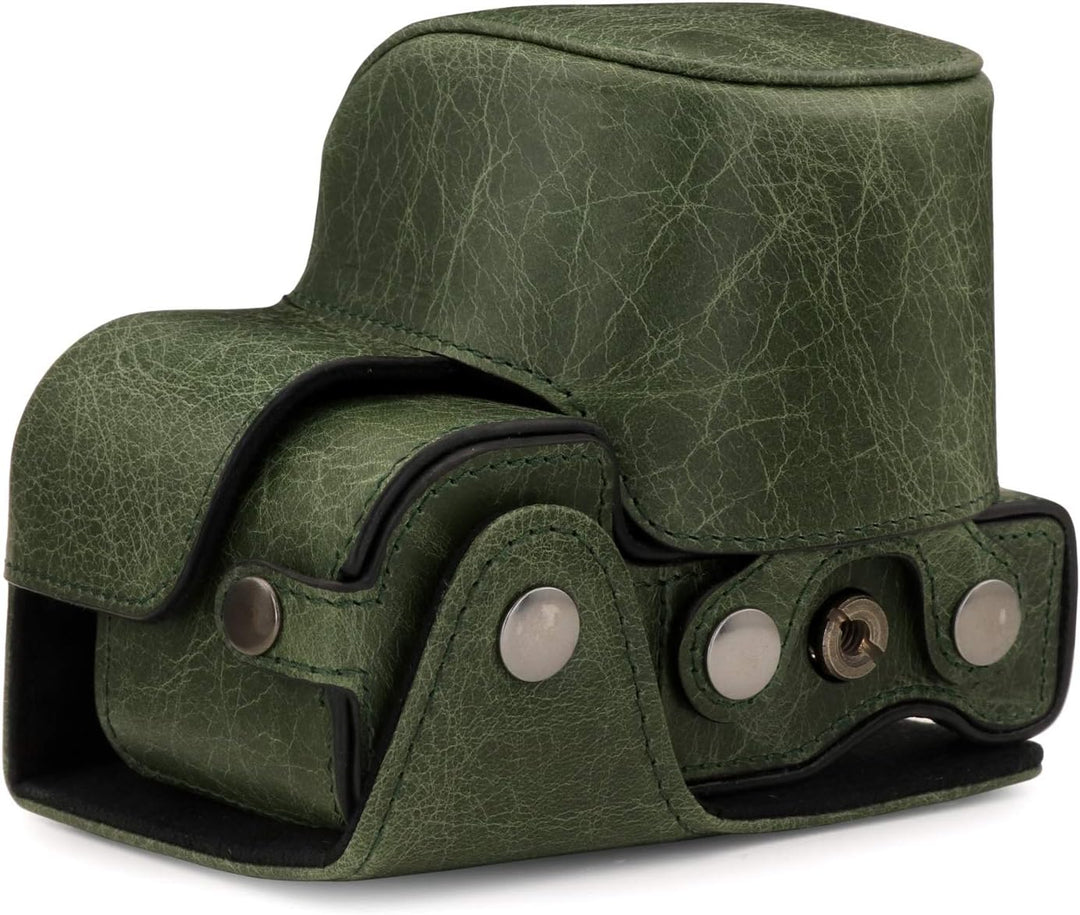 MegaGear MG1649 Ever Ready Kameratasche aus echtem Leder, kompatibel mit Sony Alpha A6100, A6400 (16