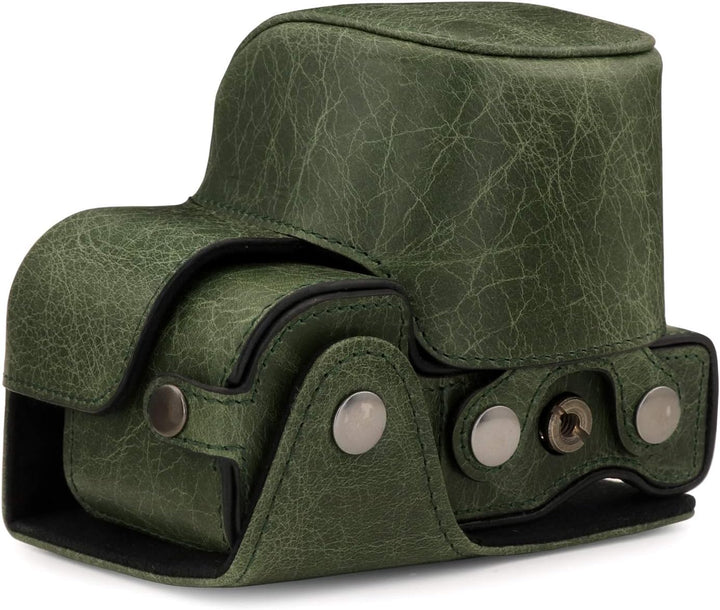 MegaGear MG1649 Ever Ready Kameratasche aus echtem Leder, kompatibel mit Sony Alpha A6100, A6400 (16
