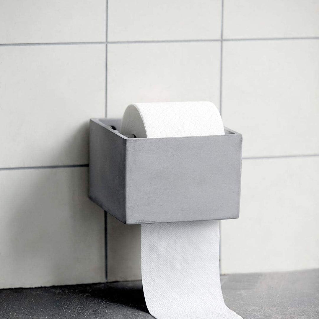 House Doctor Toilettenpapierhalter, Baumwolle, Polyester, Kunstseide, Zement, 14,7 x15x10