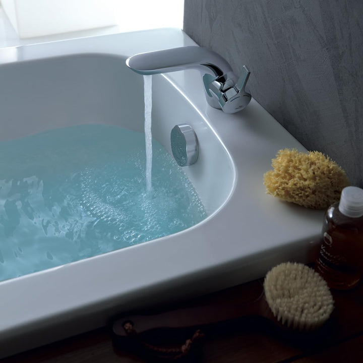 Ideal Standard A4260AA Melange Waschtischarmatur mit Zugknopf-Ablaufgarnitur mit flex.