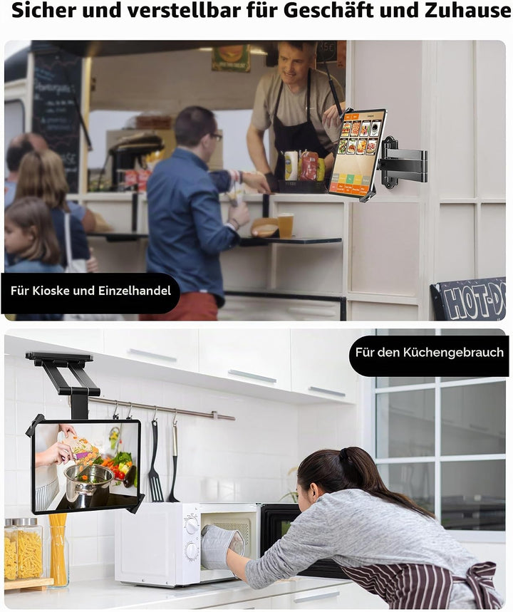 AboveTEK Tablet Wandhalterung iPad Ständer für 7-11Zoll Tablets/iPad/Galaxy Tab/Slate/Fire Tablet Ha