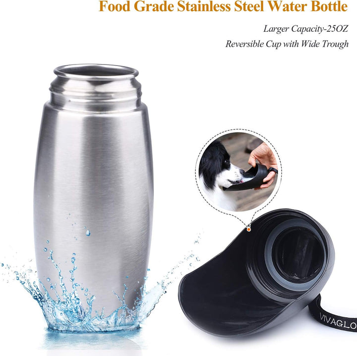 VIVAGLORY hundetrinkflasche & wasserflaschenhalter mit Schultergurt-Kombi, Hunde Trinkflasche & Wass