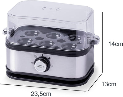 Lacor - 69344 - Eierkocher SIX OVUM, Edelstahl 18/10, 100% BPA-frei, 3 Kochstufen: Hart, Mollet, Was