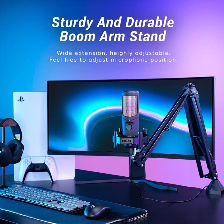 USB Gaming Mikrofon, PC Streaming Mirophone Podcast Brodcasting Mikro, Mic mit Stummschaltung Armstä