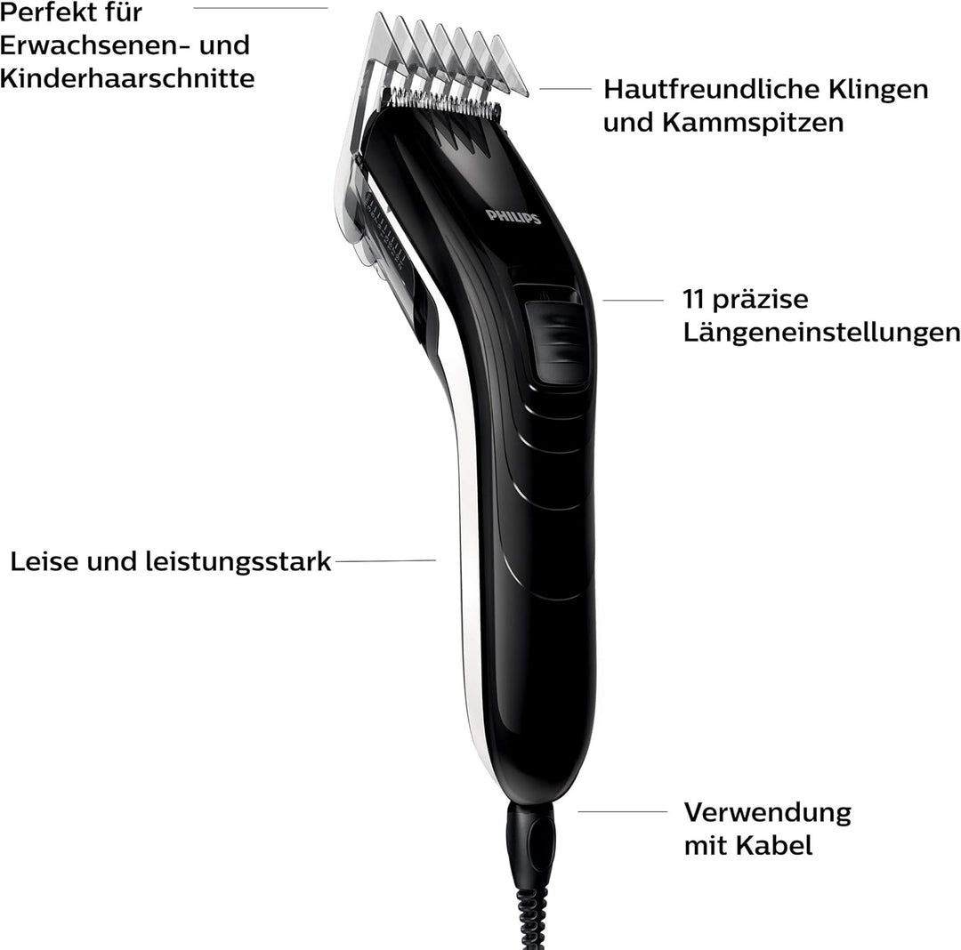 Philips Haarschneider f. d. ganze Familie QC5115/15 Edelstahlklingen, 11 Längeneinstellungen, Verwen