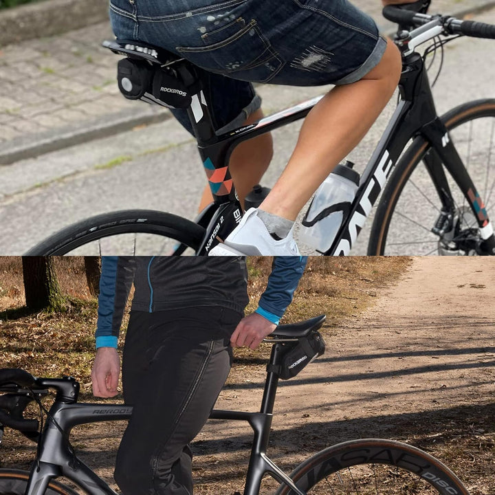 ROCKBROS Fahrrad Satteltasche Fahrradtasche Fahrradsitz Tasche für MTB Rennrad Faltrad 15 * 6,5 * 5C