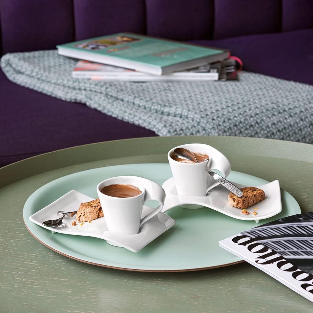 Villeroy &amp; Boch – NewWave Caffè Espresso-Set inkl. Löffel, 3 teilig, Geschirr Set für eleganten Kaff