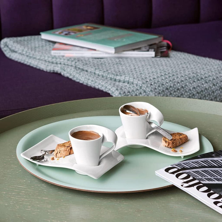 Villeroy &amp; Boch – NewWave Caffè Espresso-Set inkl. Löffel, 3 teilig, Geschirr Set für eleganten Kaff