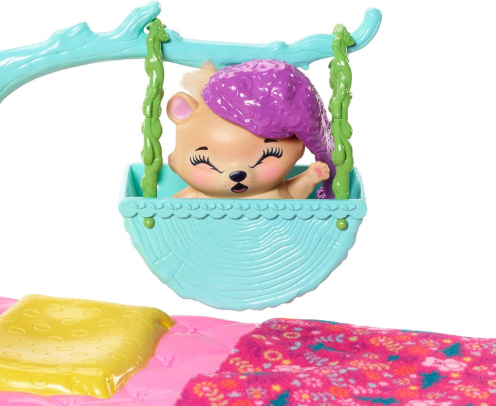 Mattel Enchantimals FRH46 Bren Bear und Snore Schlafzimmer