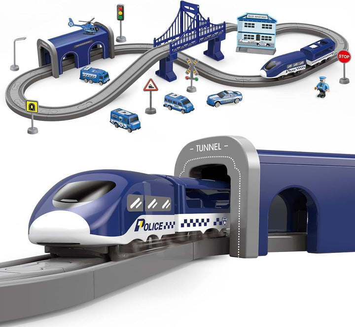 Autorennbahn Eisenbahn Rennstrecke Spielzeug ab 3 Jahr, Kinderspielzeug Elektrisch Autobahn Kompatib