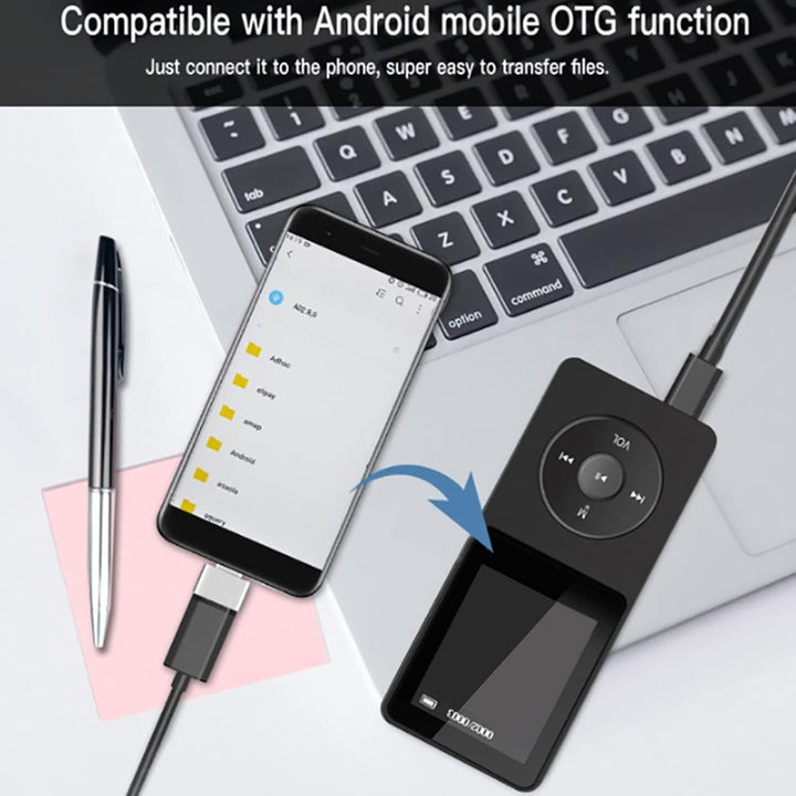 Bluetooth 5.0 MP3 Player, Tragbarer Digitaler MP3 MP4 Player mit 1,77 Zoll Bildschirm, Musik Player