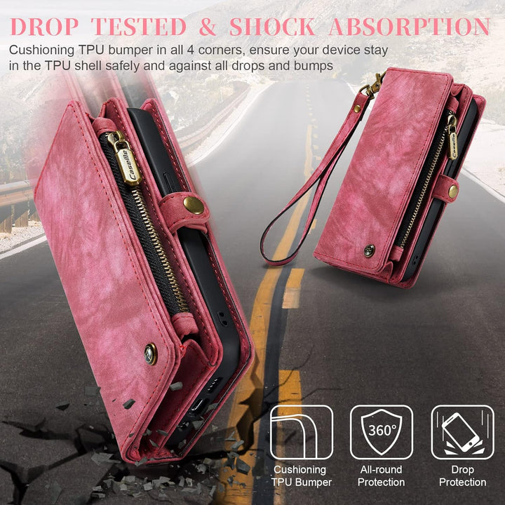 UFinetech iPhone 14 Pro Hülle, Flip Leder TPU Stossfeste Kartenfach Tasche Handyhülle iPhone 14 Pro