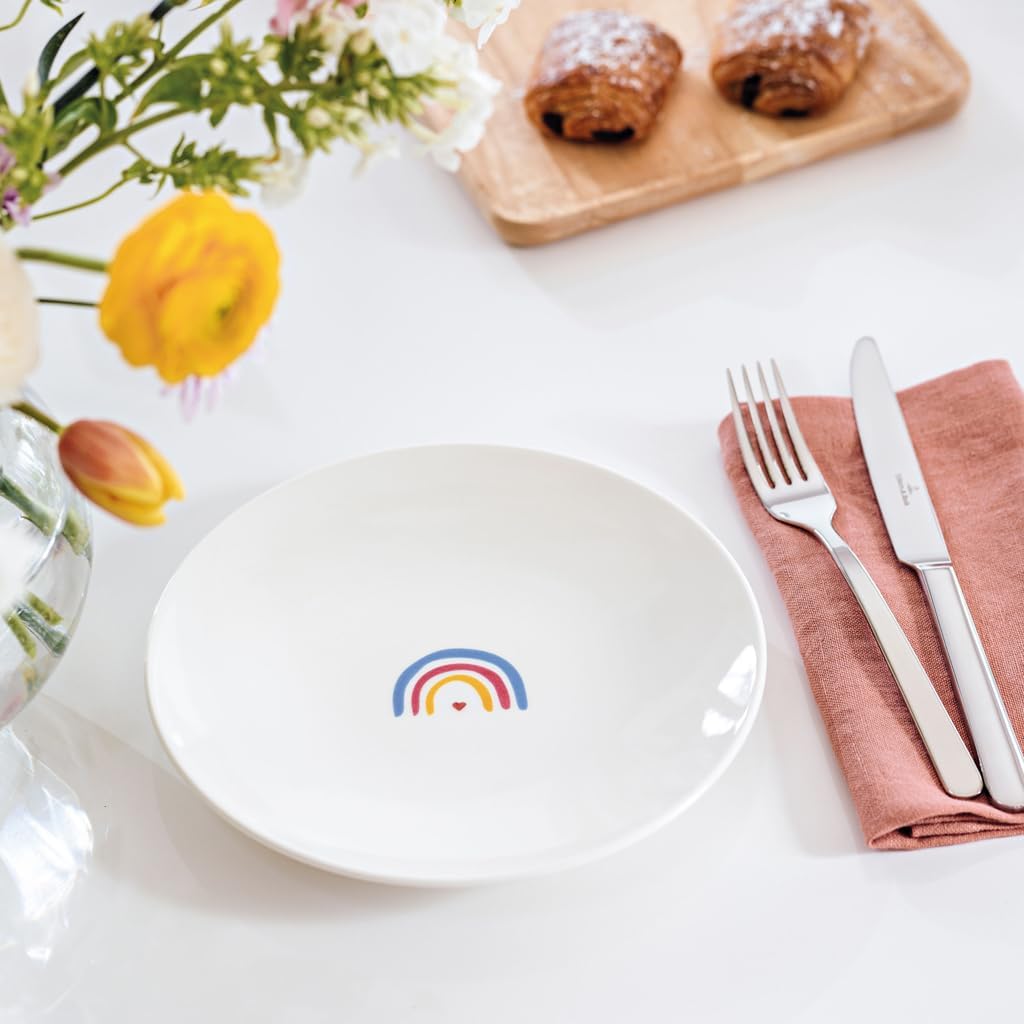 Villeroy & Boch – With Love Frühstücks-/ Dessertteller "Be Happy" Weiss, Spülmaschinenfest, Mikrowel