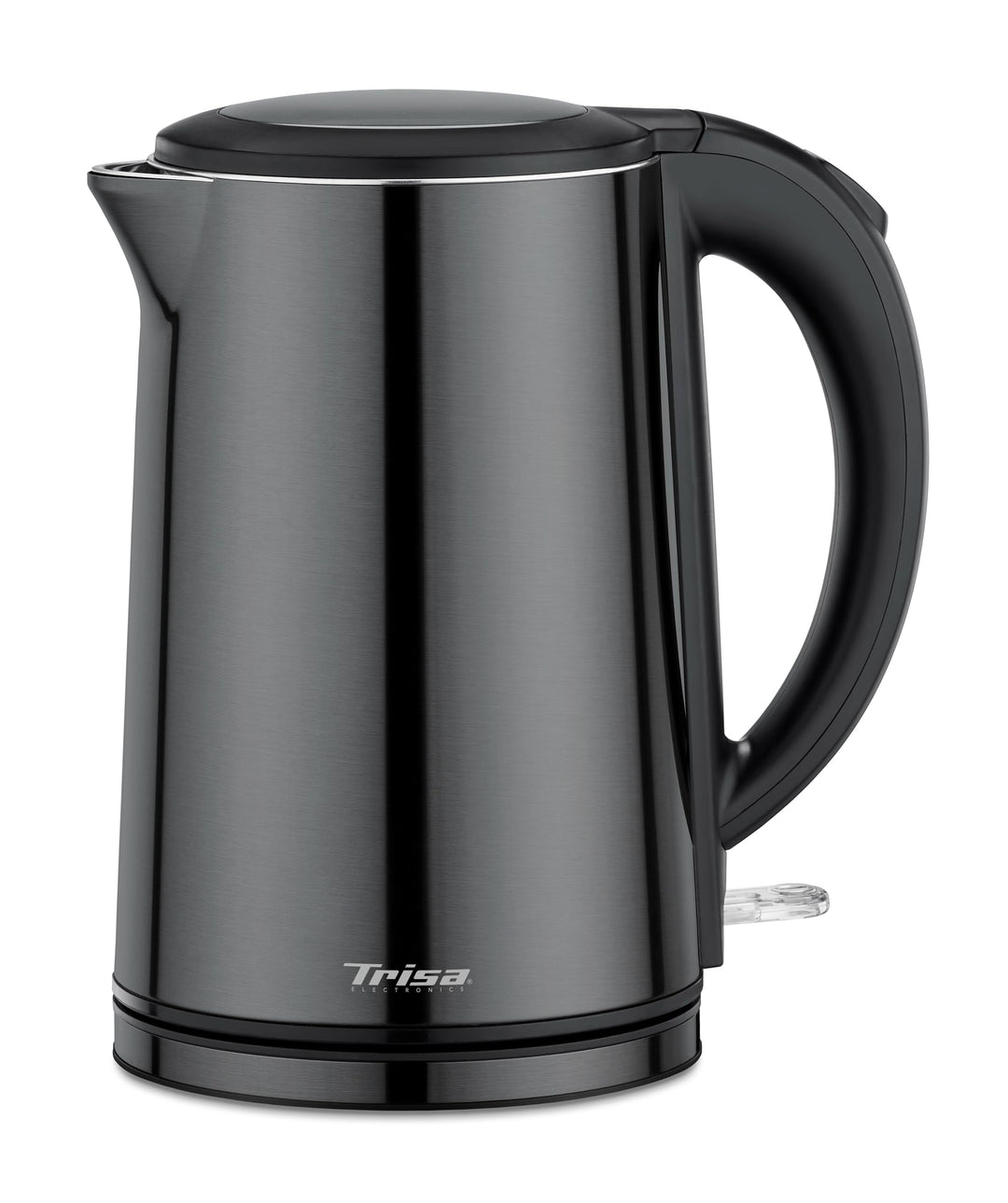 Trisa Comfort Touch Wasserkocher Edelstahl Innen (1,5L, 2200W), Doppelwandiger Teekocher mit Cool-To