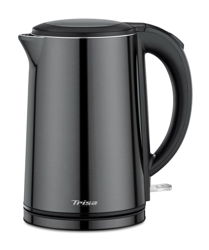 Trisa Comfort Touch Wasserkocher Edelstahl Innen (1,5L, 2200W), Doppelwandiger Teekocher mit Cool-To