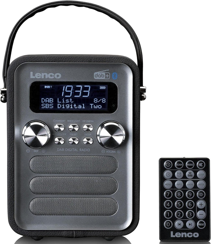 Lenco PDR-051 Tragbares DAB+ Retro Radio - PLL FM Radio mit Bluetooth - Integrierter Akku - 1800mAh