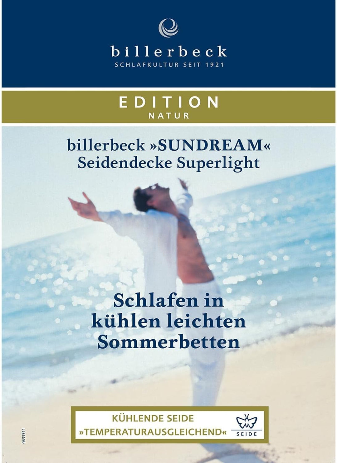 Billerbeck Naturhaardecke Sundream extra leicht, Füllung: 100% Seide 155x220 cm, 155x220 cm