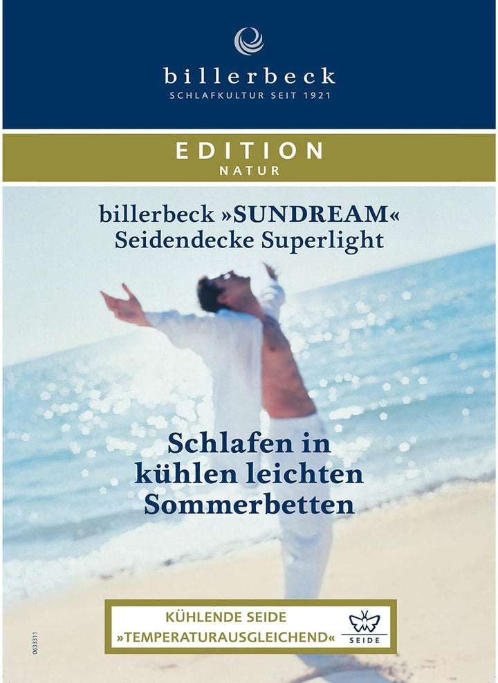 Billerbeck Naturhaardecke Sundream extra leicht, Füllung: 100% Seide 155x220 cm, 155x220 cm