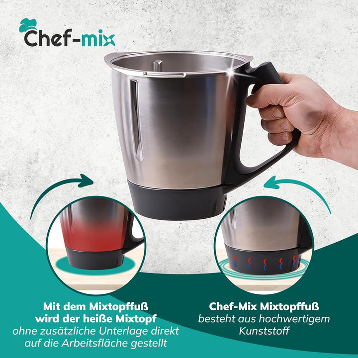TM 31 Mixtopffuss Schwarz Ersatz für Vоrwerk Thermоmix Mixtopf Unterteil TM31 - Kunststoff Behälteru