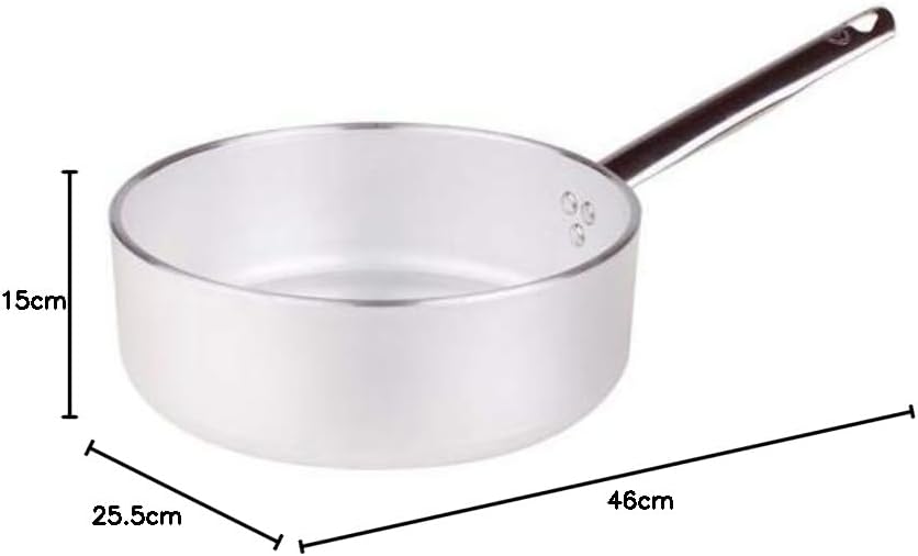 Pentole Agnelli Linie Aluminium Profi Schmortopf mit einem Griff, Stärke 5 mm 24 cm Silber/schwarz,