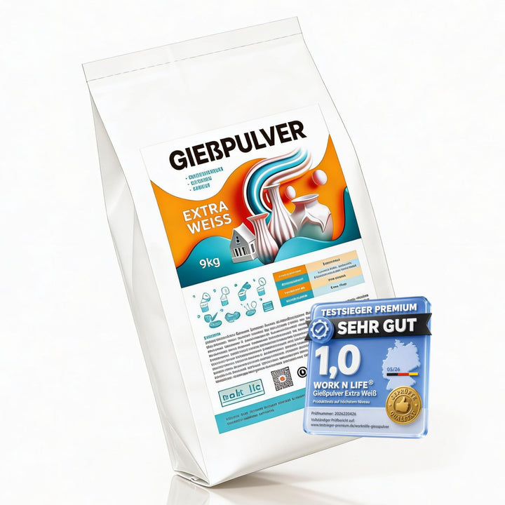 Giesspulver Extra Weiss - Premium Gips zum Giessen - Reliefgiesspulver weiss aus hochwertigem Alabas