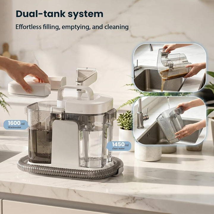 Polsterreiniger Gerät 17Kpa, 600W Teppichreiniger & Waschsauger Profi, Nasssauger Fleckenreiniger mi