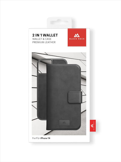 Black Rock - Hülle 360 Grad Klapphülle 2-In-1 Leder Wallet Passend für Apple iPhone 14 I Handyhülle,