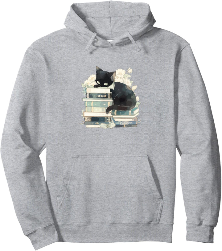 Kawaii Katze mit Büchern Pullover Hoodie