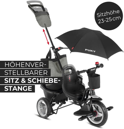 PUKY CEETY Comfort | komfortables und sicheres Dreirad | Teleskop-Schiebestange | für Kinder ab 1,5