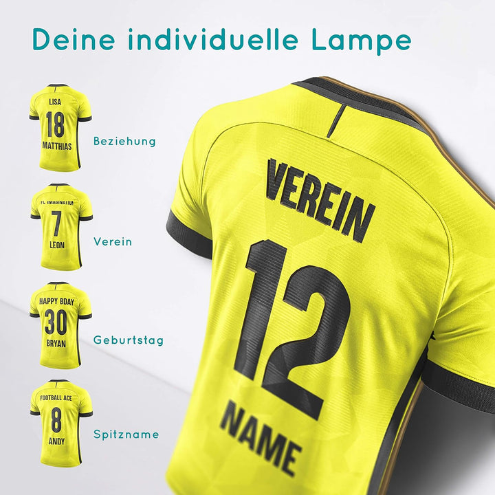 Elbeffekt Trikotlampe für Dortmund Fans aus Holz - personalisierbares Geschenk - schenke dein indivi