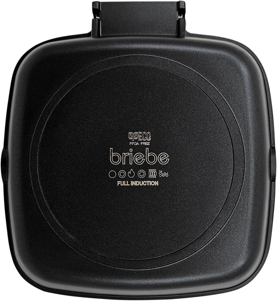 briebe Black Titanium Grillpfanne mit Streifen, Induktion, Titanbeschichtung, 28 x 28 cm, Aluminiumg