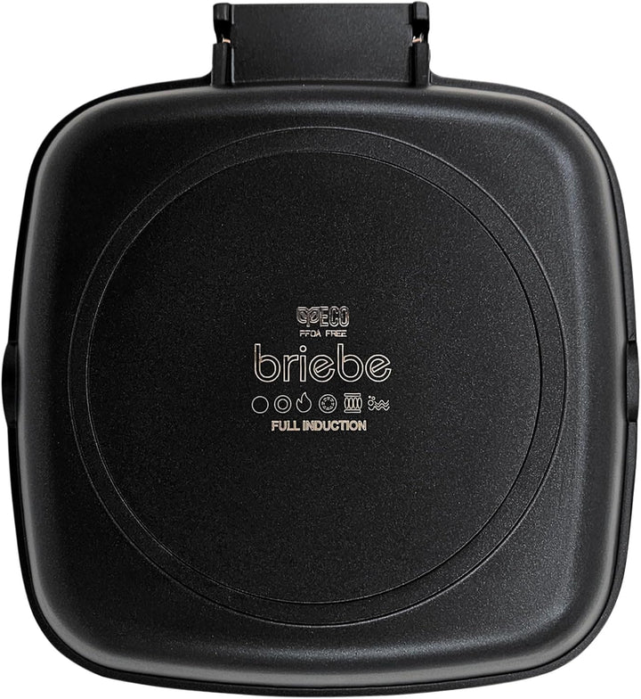 briebe Black Titanium Grillpfanne mit Streifen, Induktion, Titanbeschichtung, 20 x 20 cm, Aluminiumg