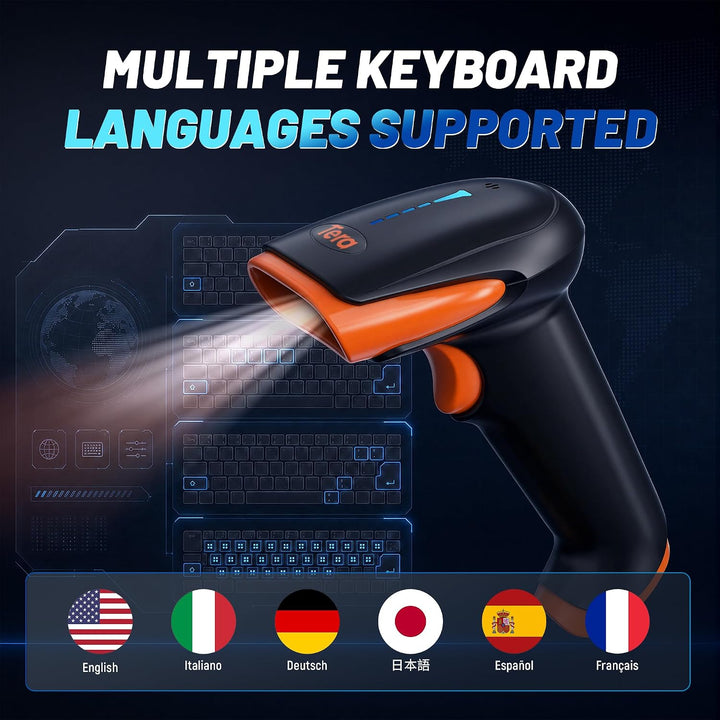 Tera Barcode Scanner 2D 1D 3 in 1 Barcodescanner Wireless 2.4 GHz/Bluetooth/USB Kabelgebunden Strich
