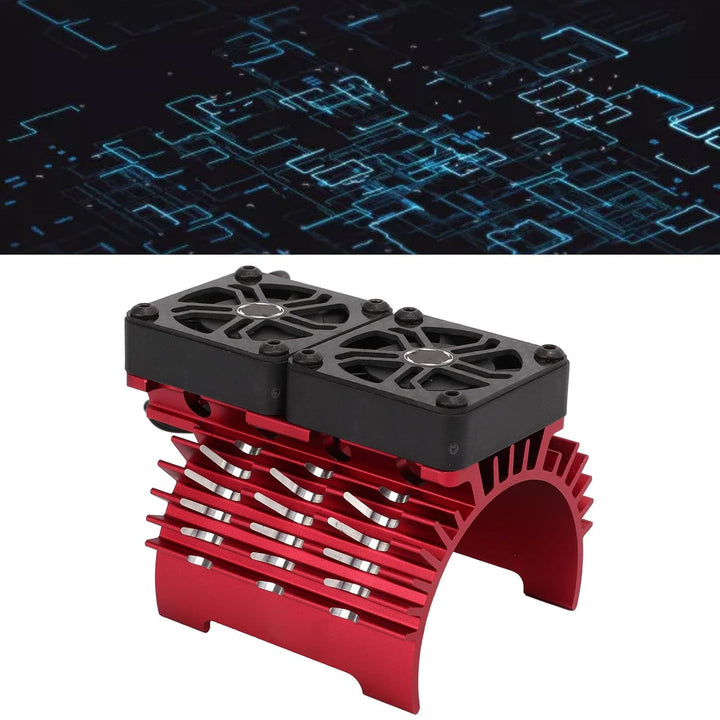 RC Dual Fan Motor Kühlkörper, Wärmeableitung Brushless Motor Cooling Dual Fan für 1/5 8,4V 16000RPM