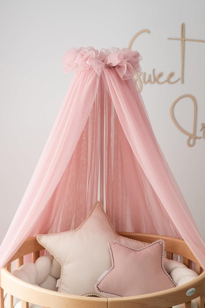 Waldin Baldachin, Himmel und Himmelstange zur Befestigung am Bett, OHNE Bett, Rosa, Rosa