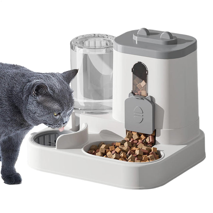 Automatischer Katzen Futter- & Wasserspender - 2,2 L Futterbehälter & 800ml Wassertank, Hundefutter-