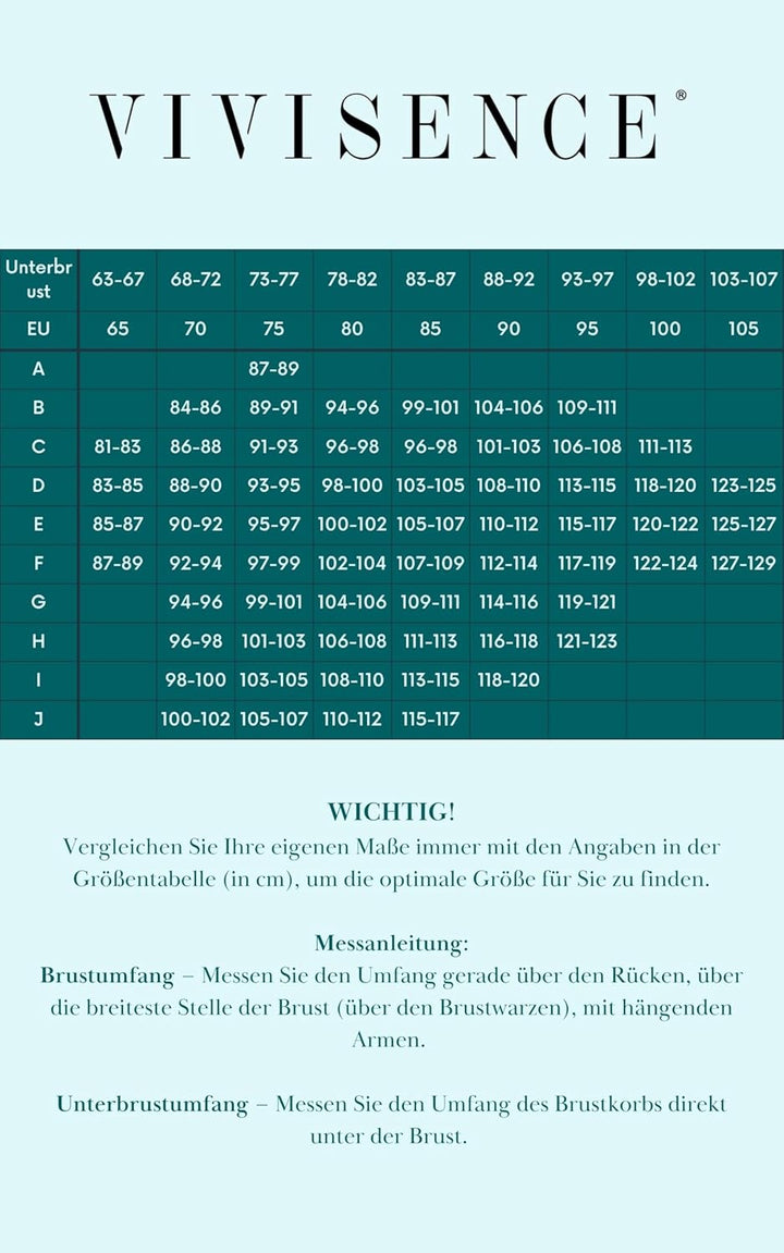 VIVISENCE Bikini BH Dame Bademode Soft Cups Gestreift Regulierbar EU 3203 95D Gepunktet, 95D Gepunkt