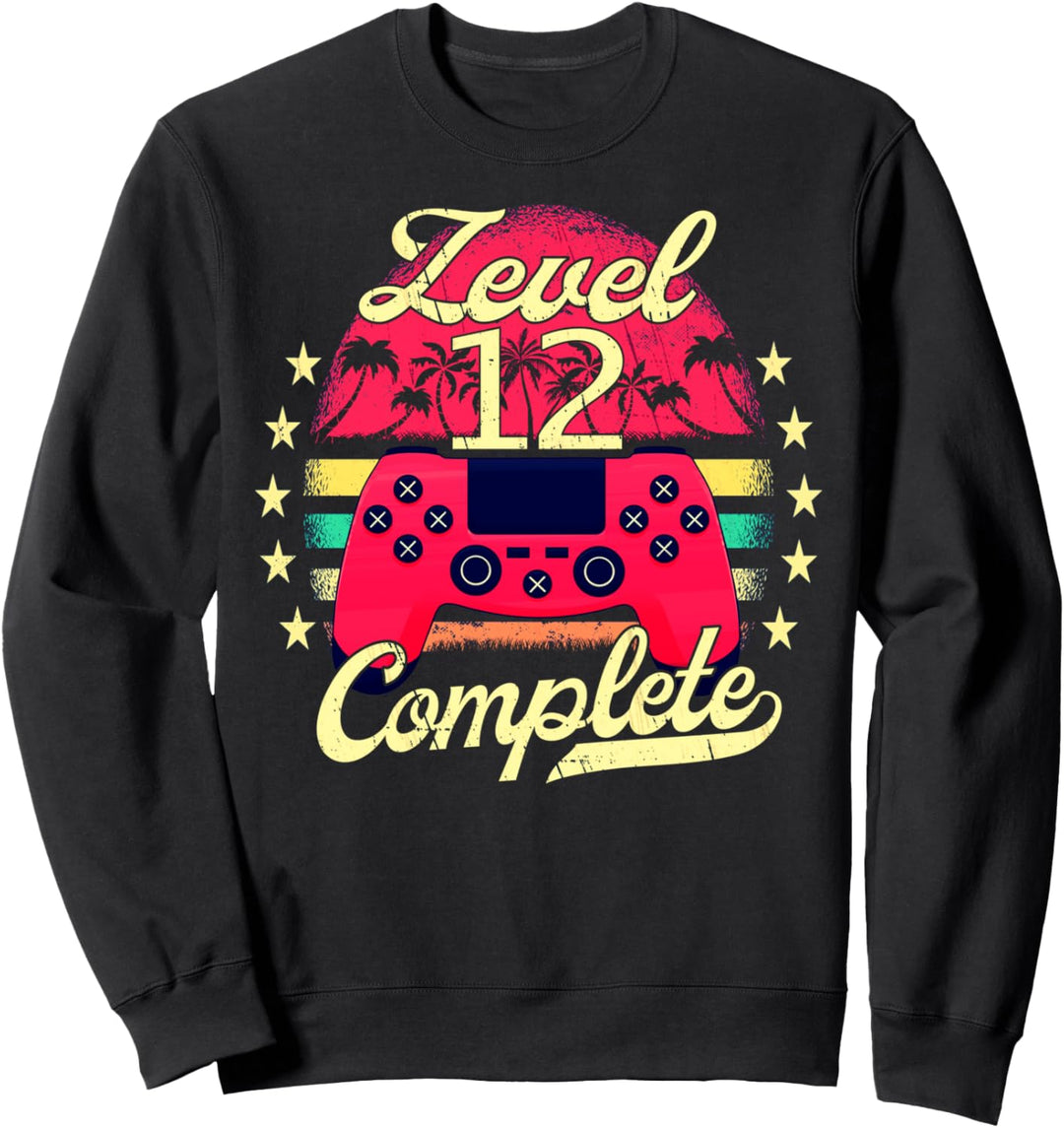 Level 12 Complete Männer Gamer 12 Jahre Junge 12 Geburtstag Sweatshirt