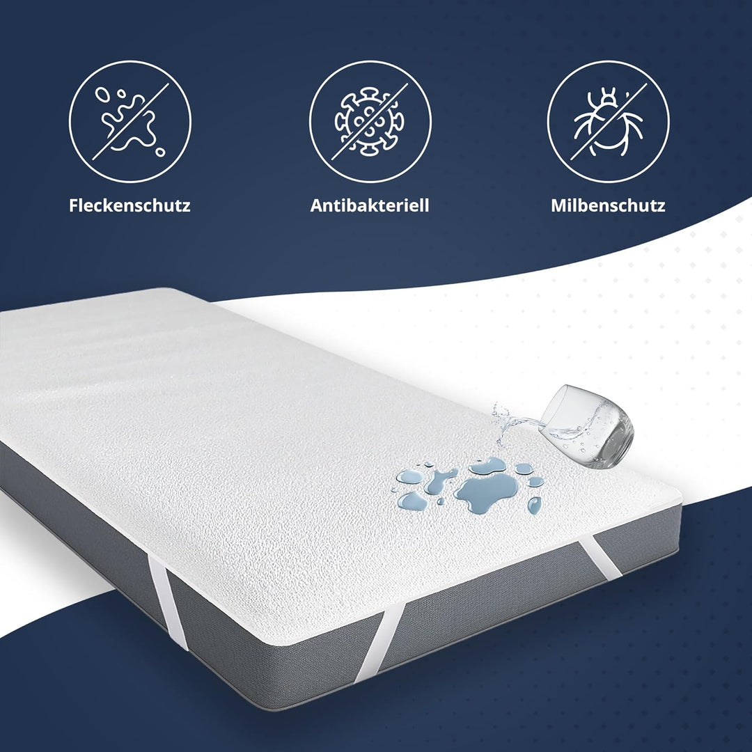 JACOBSON Matratzenschoner 200 x 200 cm - 5er Set - wasserdichte Matratzenauflage - atmungsaktiver Ma