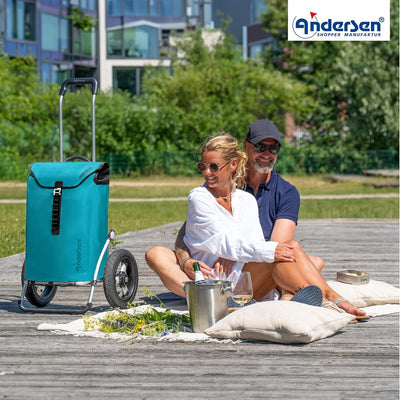 Andersen Shopper Royal Alu klappbar mit Luftreifen Ø 29 cm und 49 Liter Tasche Ortlieb Petrol