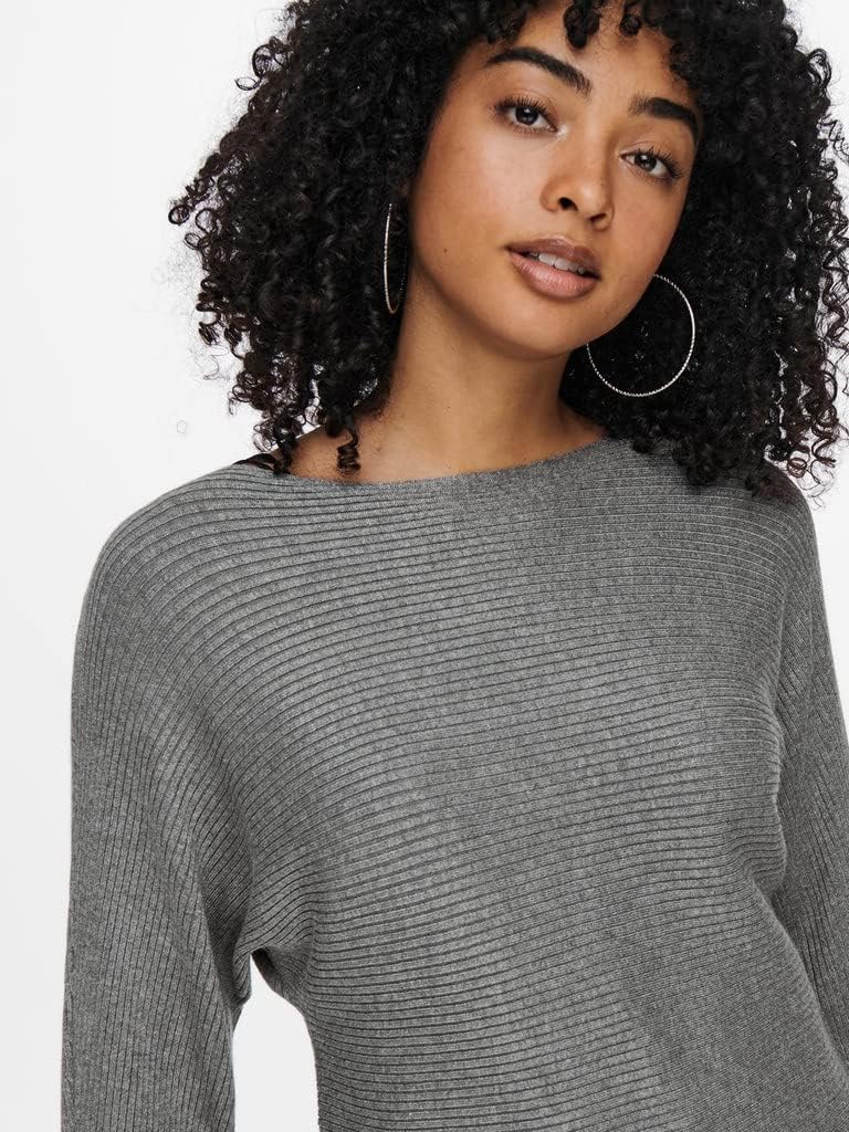 ONLY Damen Onladaline Life L/S Short Pullo KNT Noos Pullover (1er Pack) M Medium Grey Melange, M Med