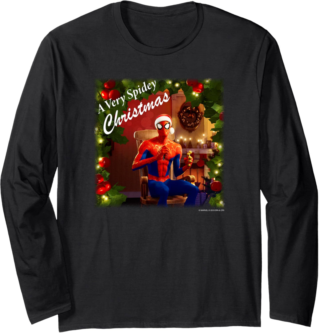 Marvel Spider-Man Spidey Christmas Album Cover Langarmshirt