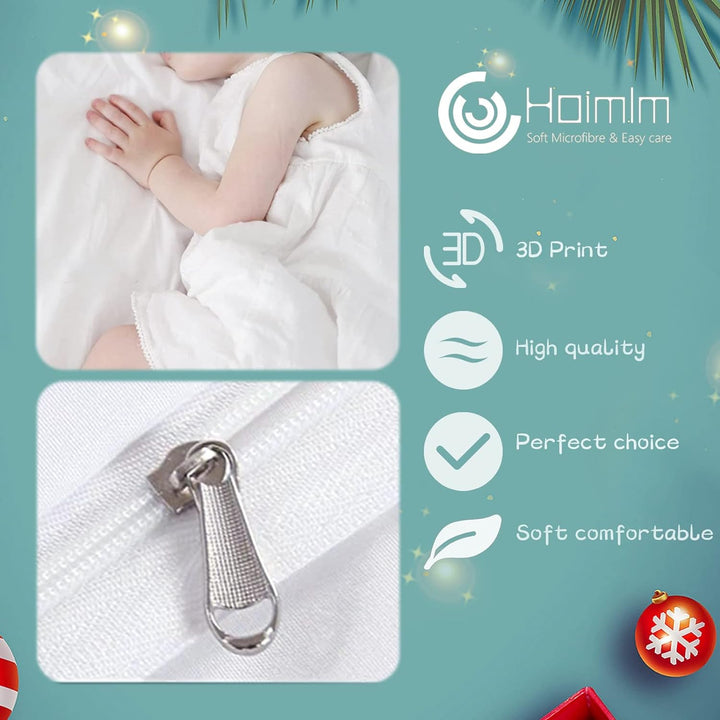 Hoimlm Kinder Bettwäsche 200x200 Wolf Print Mikrofaser Bettbezug Jungen Teens bettwäsche Set Kinder