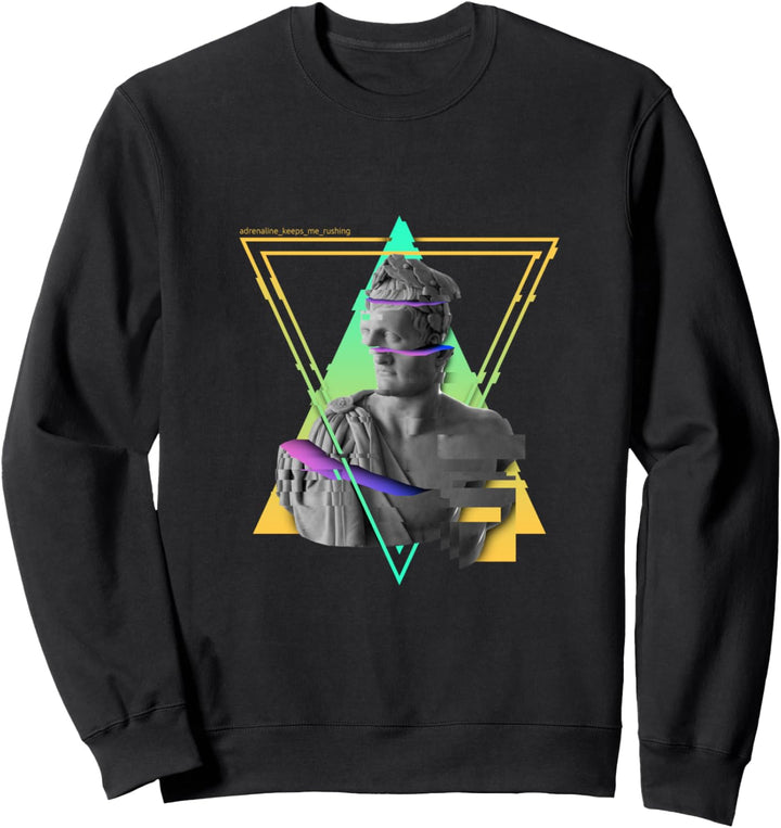 Bunte Glitch Statue l Japanische Retro Vaporwave Kunst Sweatshirt