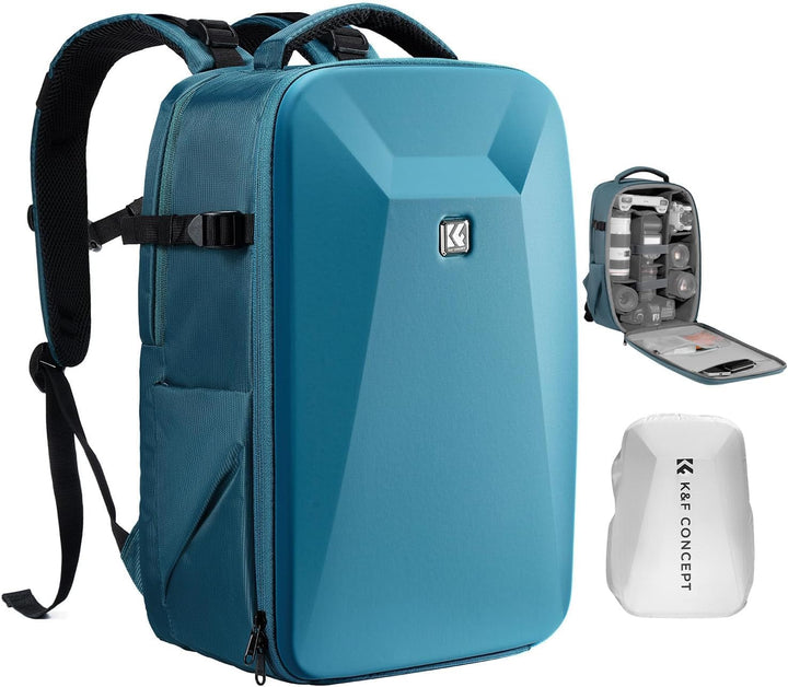 K&amp;F Concept Kamerarucksack Fotorucksack mit Hartschale Kameratasche mit 15,6-Zoll-Laptopfach und Reg