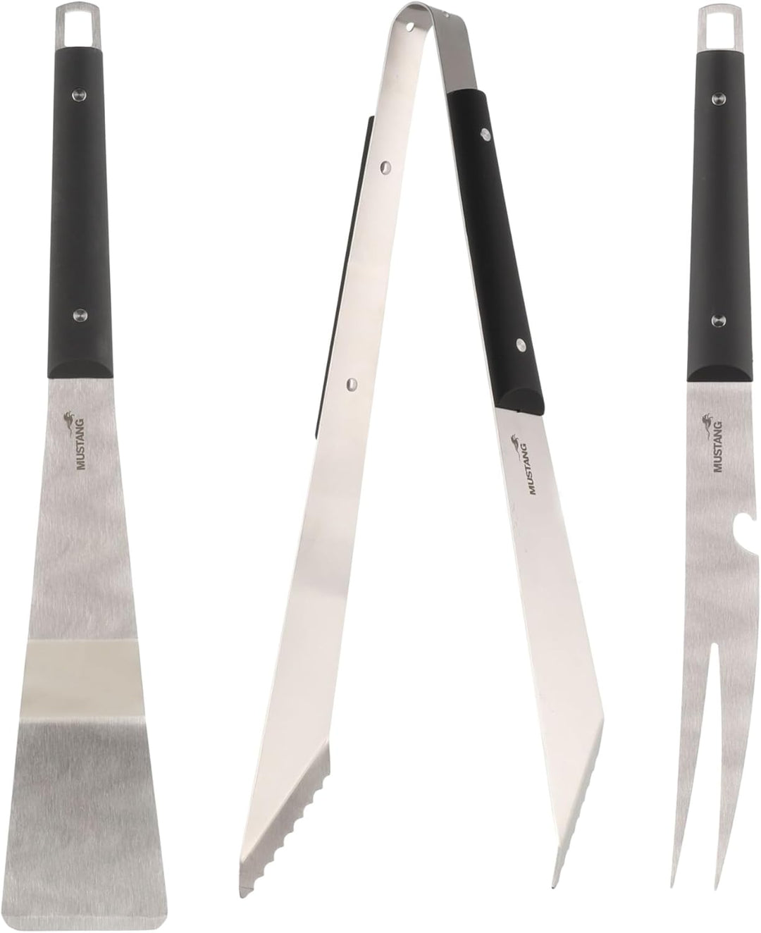 Mustang Profi Grillbesteck 3-TLG. | Grillzange | Grillwender | Grillgabel