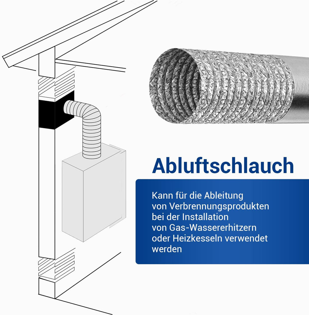 VIOKS Abluftrohr 150mm Trockner 6 Meter für 150erR Luftführungssysteme 6 Meter 150mm, 6 Meter 150mm