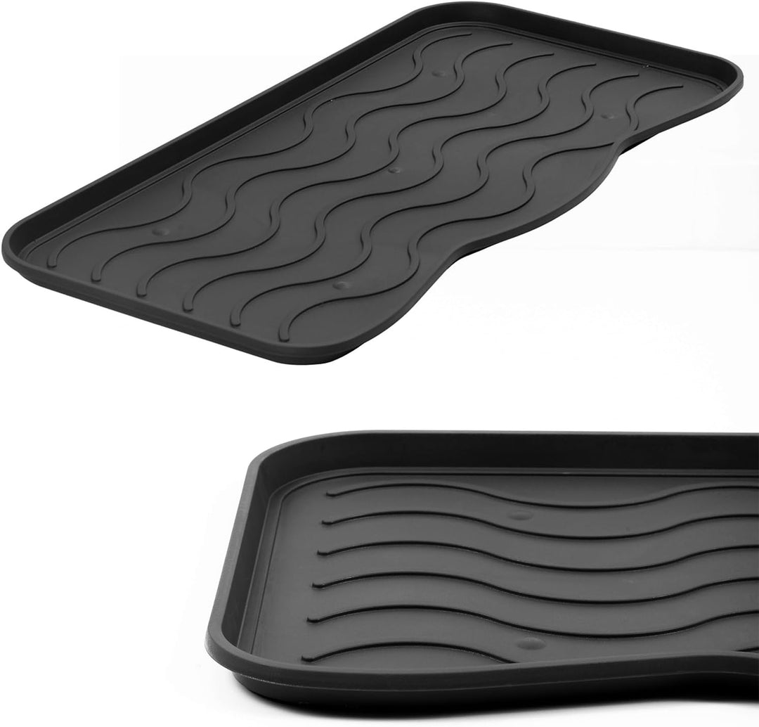 Set Schuhabtropfschale Schuhmatte Wasserdichte, pflegeleicht, Kunststoffmatte schützt Böden Schuhabl